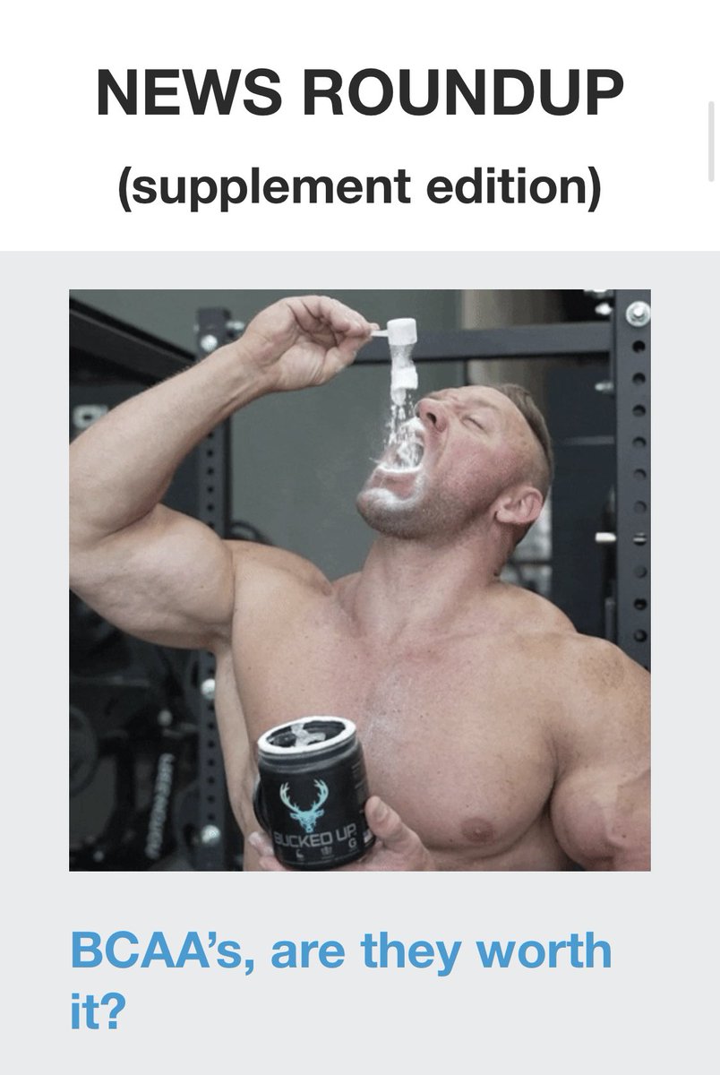 ndlong21's tweet photo. Should you be taking BCAA’s? Find out with my latest newsletter. This edition focuses on supplements.  Informative with bad dad jokes sprinkled throughout, what more could you ask for? 

If you don't receive it already, copy and paste the link

Link 👇
https://t.co/VU3WcilKuD https://t.co/D77JKYNahE