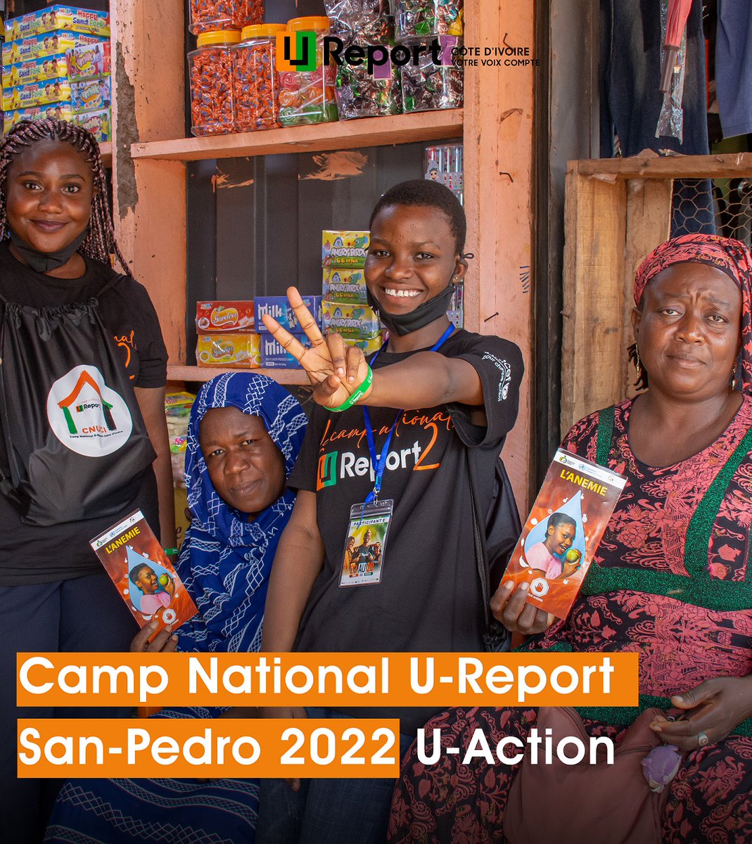UReport_CIV's tweet photo. Pour impacter et changer les choses, on ne se repose pas! 

Hier, les U-Reporters après le lancement du camp national étaient dans les rues de San-Pedro pour sensibiliser sur les bienfaits d’une bonne alimentation. 

Camp national, on se repose pas, on prend action! 💪🏾💪🏾💪🏾 https://t.co/2t6GG5cogO