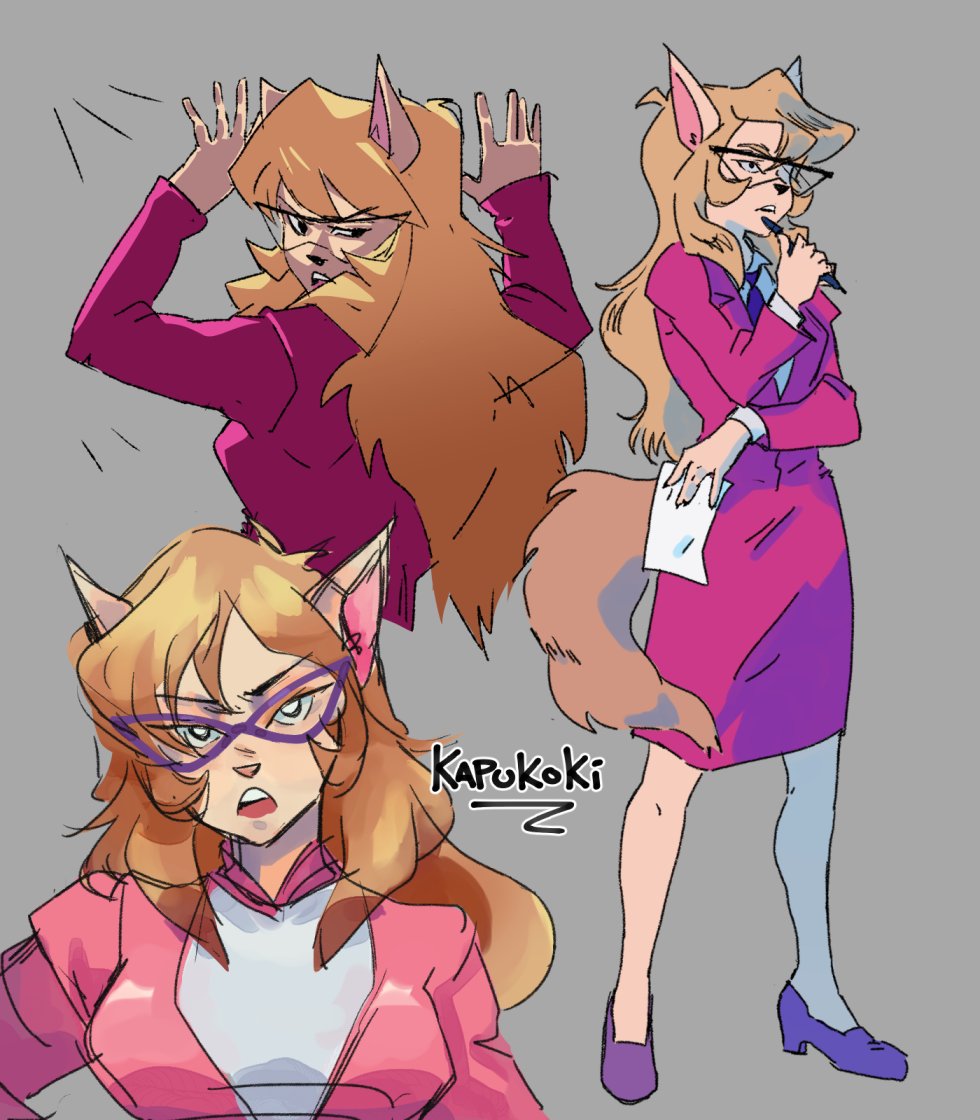 Quick color study, I decided to draw a new type of glasses just for a change #swatkats #calliebriggs