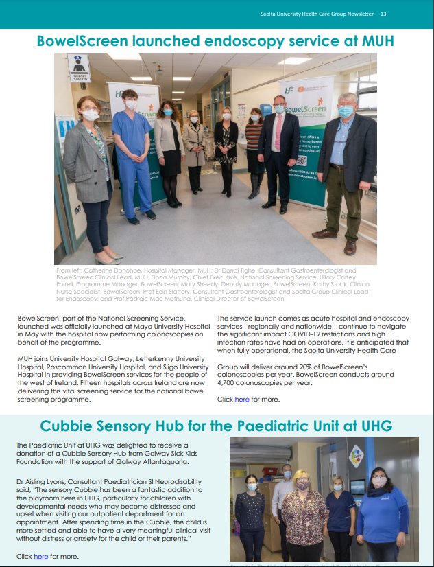 HSE_West_NWest's tweet photo. 📰Have you read our latest staff newsletter? Check out the 50th edition here: https://t.co/arnjNVGbQz for lots of news from around Saolta Group hospitals

✉️If you would like to feature a story from your hospital in the next issue please email: newsletter.saolta@hse.ie https://t.co/8u4EdS5fTC