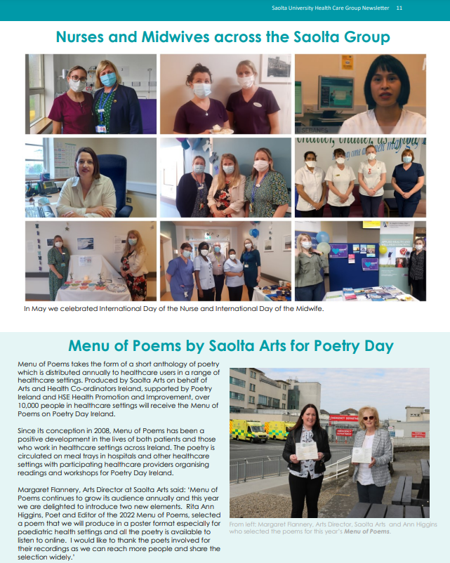 HSE_West_NWest's tweet photo. 📰Have you read our latest staff newsletter? Check out the 50th edition here: https://t.co/arnjNVGbQz for lots of news from around Saolta Group hospitals

✉️If you would like to feature a story from your hospital in the next issue please email: newsletter.saolta@hse.ie https://t.co/8u4EdS5fTC