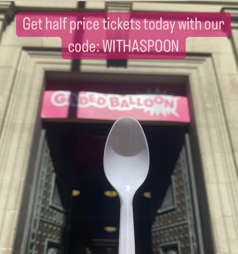GET HALF PRICE TICKETS TODAY WITH OUR CODE: WITHASPOON 

🎟: tickets.gildedballoon.co.uk/event/14:4179/