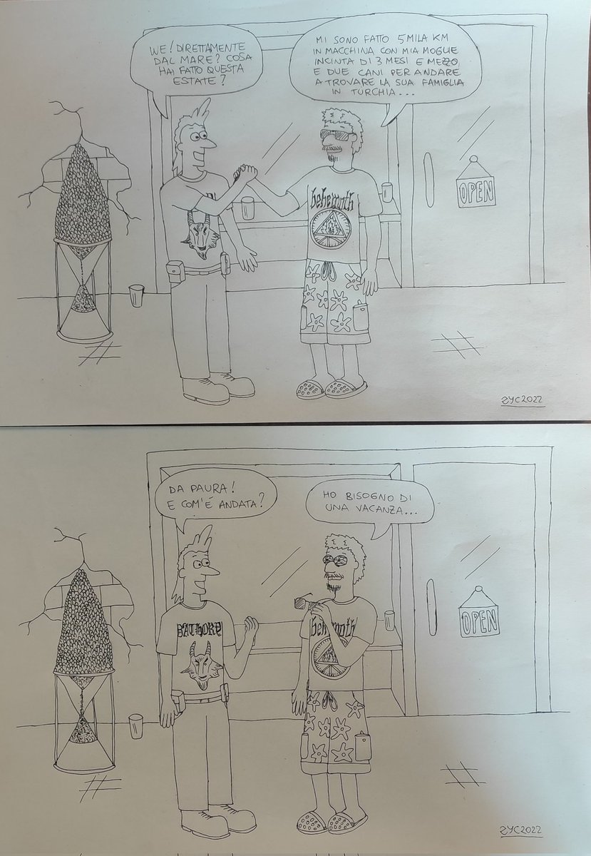 vignettelibere's tweet photo. #vignette #cartoons #stereotipi #stereotypes #vacanze #holiday #famiglia #family #behemoth #bathory #metal #vignettedivertenti #funnycartoons #umorismo #humor https://t.co/zU68FWmR39