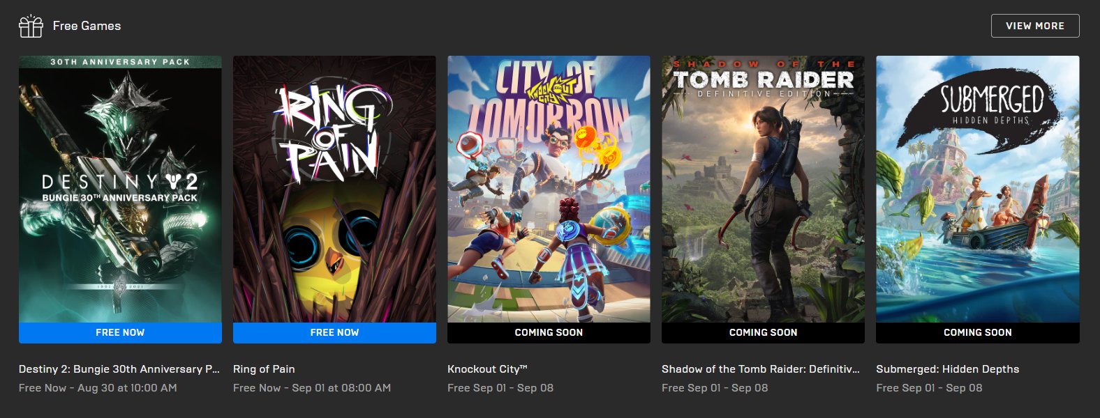 Wario64 on X: Ring of Pain is free on Epic Games Store. Next free titles  include Shadow of the Tomb Raider Definitive Edition, Submerged: Hidden  Depths, Knockout City   / X