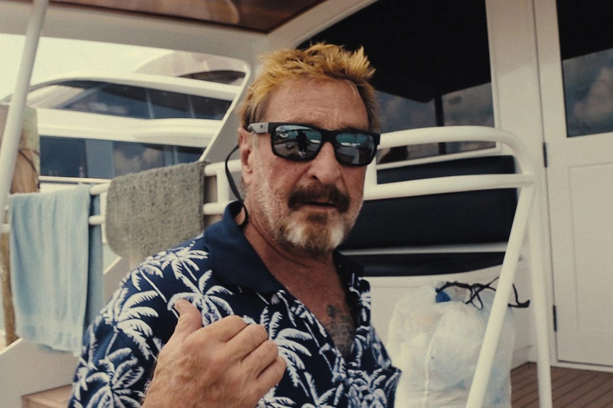 decider's tweet image. #RunningWithTheDevil: The Wild World of John McAfee lets us get to know the heavily armed paranoid tech millionaire, Libertarian presidential hopeful and maybe murderer who does tons of drugs and drinks tons of booze. Read @johnserba's review on DECIDER: dcdr.me/3R8kF2L