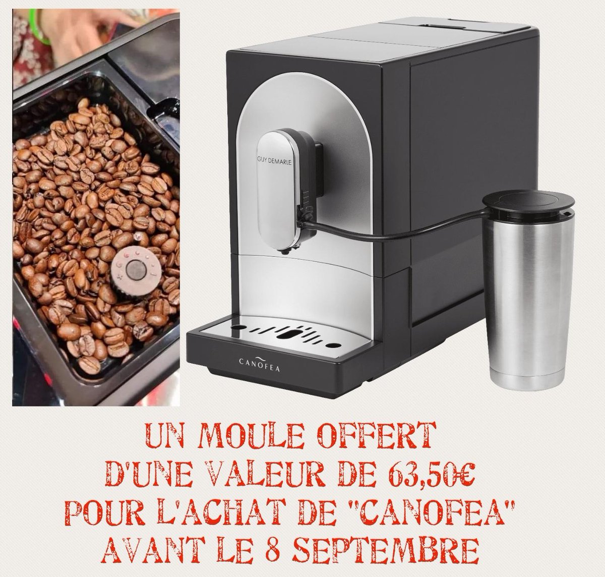 indomel79's tweet photo. Bonjour à tous.
Le nouveau catalogue est arrivé.  Avec LA grande nouveautée. 
Je vous présente "Canofea"
La machine à café à grain, jolie design,  faculté d'utilisation avec les touches tactile,  ultra si... #guydemarle https://t.co/n8bWF5o3PG https://t.co/KNAyQVKBSc