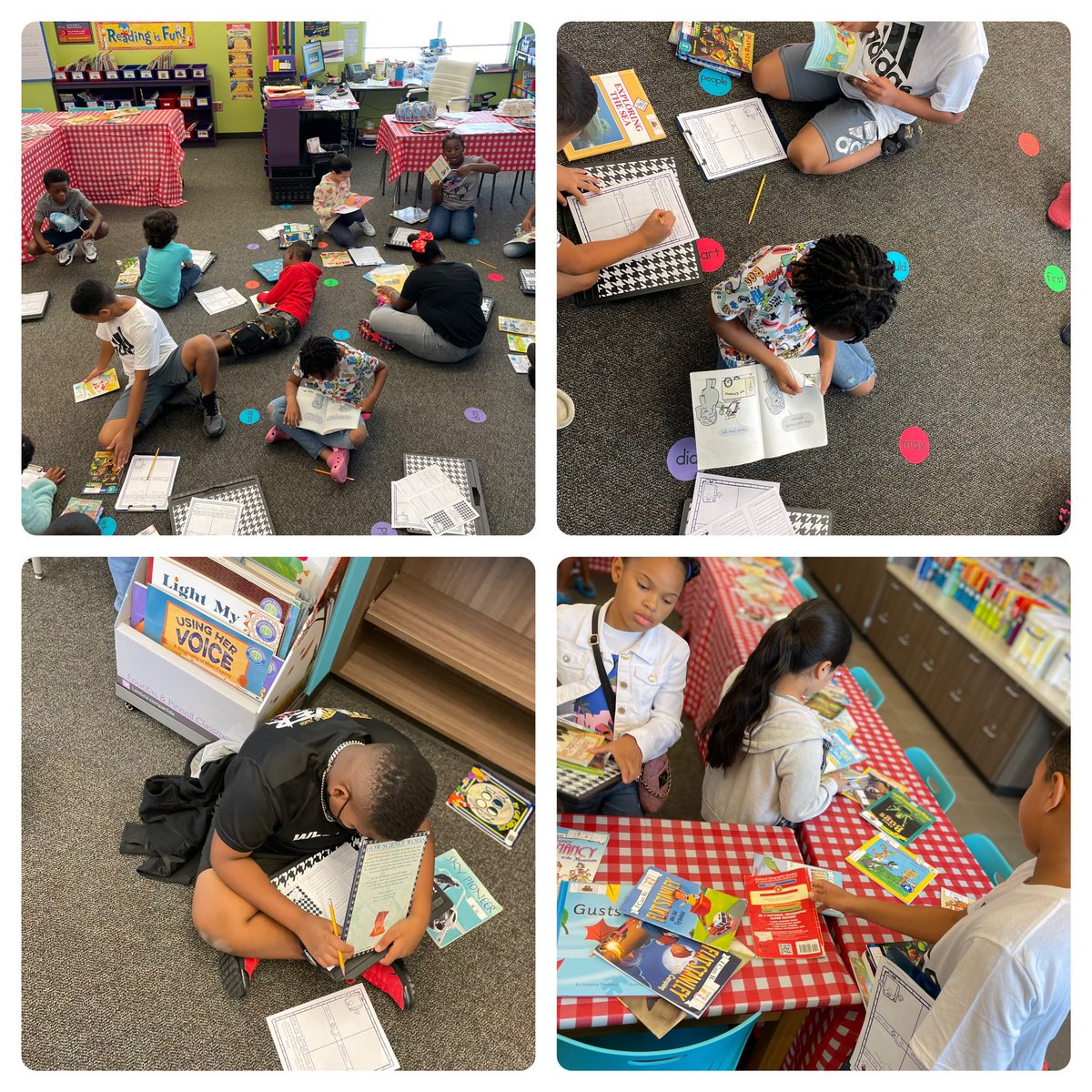 MrMolander's tweet image. The book buffet is open! I love the conversations happening! So much reflection on their book choices! #justrightbook #goldilocksrule #happyteacher @HumbleISD_RCE