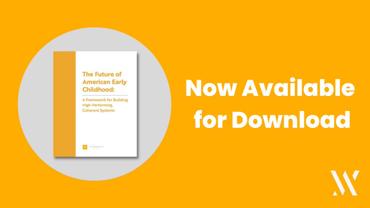 #ECE systems often fail to achieve their full potential b/c they lack coherence, coordination across all the fragmented funding sources that serve children B-5. Watershed released a framework that outlines how–and why it’s critical now more than ever: watershed-advisors.com/resources/