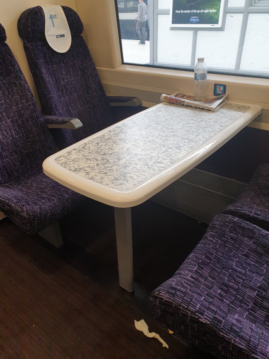 NickyJayAdams's tweet photo. Glad I'm not paying for 1st class, @Se_Railway can't even clean up when it's sitting in Victoria with more than 10 minutes before it pulls out! Not good. https://t.co/D86NudYkNj