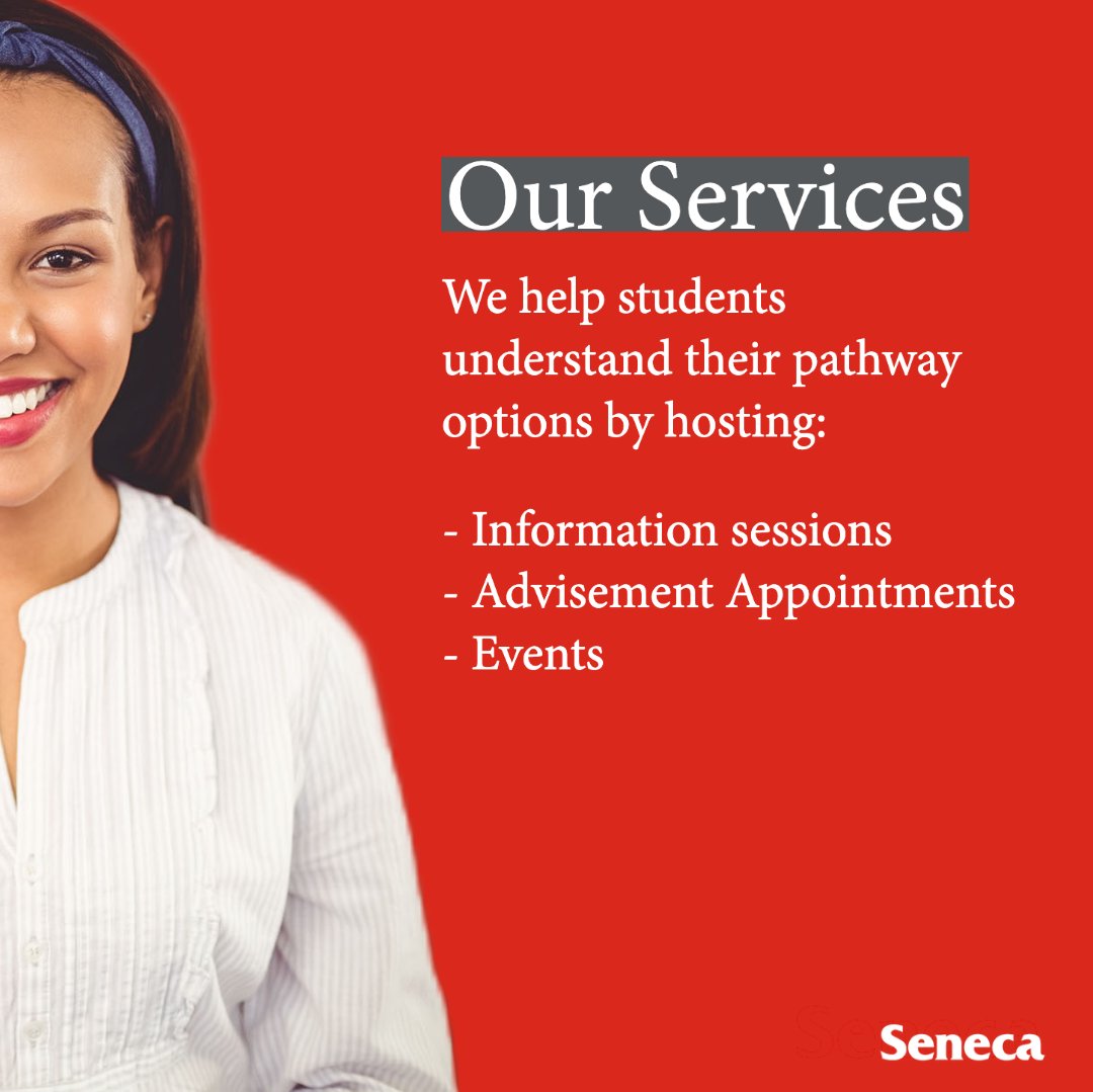 SenecaPathways's tweet photo. Do you know what the Academic Pathways team do at @SenecaCollege ? ⭐
We help students to continue their education at Seneca or other institutions.
Questions? You can email us at academic.pathways@senecacollege.ca
#SenecaPathways #SenecaCollege https://t.co/BtcwXtHgWp