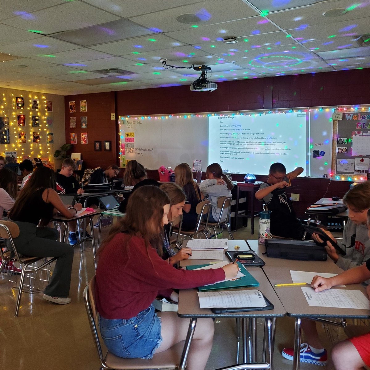 Students are hard at work today writing biopoems for the cover of their notebooks! I can't wait to see their finished products. <a href="/hempfield/">Hempfield SD</a>