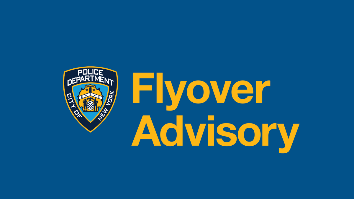 NYPDnews's tweet photo. ADVISORY: Today, at approximately 12:00 PM, a flyover demonstration by the United States Air force (USAF) Air Demonstration Squadron "Thunderbirds" will take place over New York city. https://t.co/QupznOc0VK