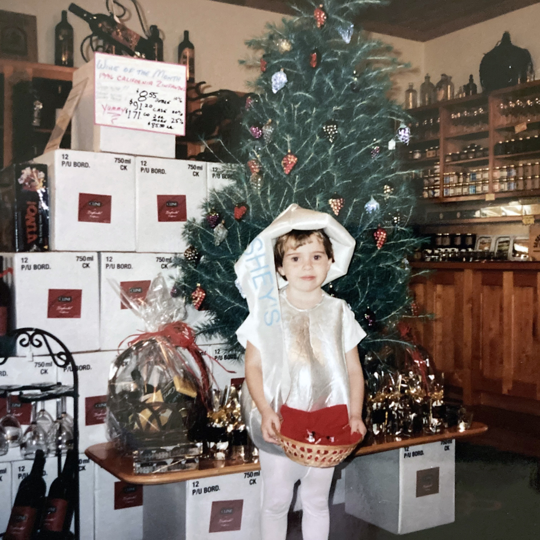 Young Elsie Cline is helping with the latest tasting room promotion! We aren't sure what's going on here. Is it Christmas or Halloween? #40YearsOfCline #ClineFamilyCellars