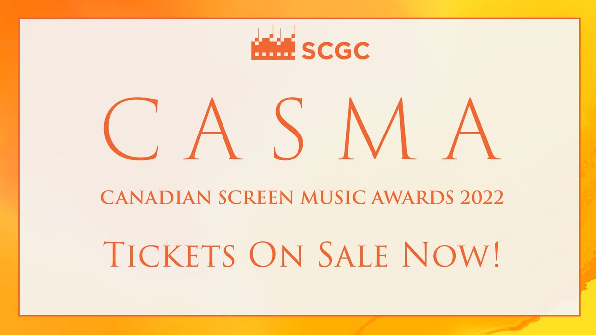 ScreenComposers's tweet photo. Tickets are on sale for the Canadian Screen Music Awards (CASMA). The ceremony will take place on September 21st, 2022 at the El Mocambo, Toronto. We will also be live streaming the event (more details to follow!) 

Purchase here: https://t.co/UVXdcMBXuR

#CASMAwards #SCGC https://t.co/eeDhajqp69