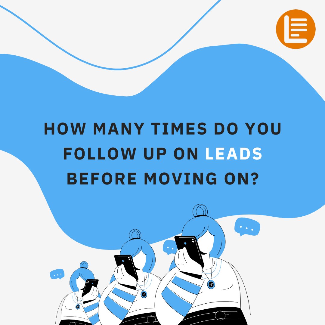 Effectively following up means doing so multiple times. According to a study by <a href="/TheBrevetGroup/">The Brevet Group</a>, 80% of sales leads require five follow-ups in order to close the deal, but only 8% of salespeople actually follow up this many times. 

#listables #leadgenerationtool #marketing
