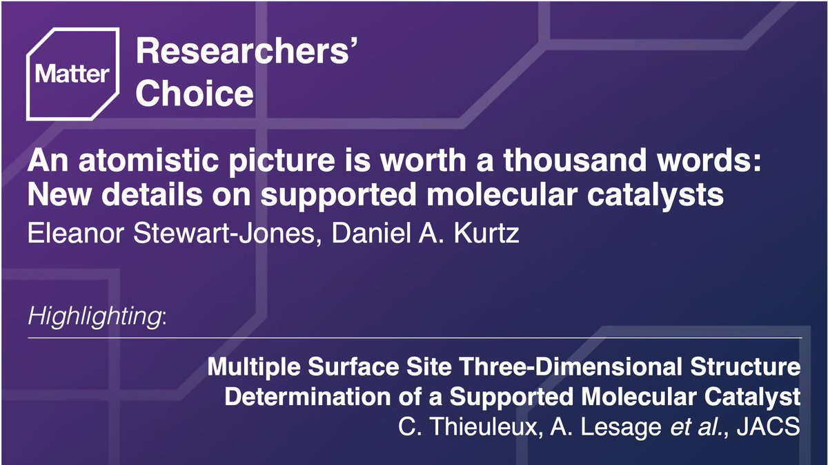 Matter_CP's tweet photo. Eleanor Stewart-Jones @MayerPCET & Daniel @Kurtz_717 highlight analytical tools to study integrated molecular #catalysts — work led by @_anne_Lesage & Chloé Thieuleux
#MatterIssue38 Preview: https://t.co/q9aj3W0QYk
@J_A_C_S Article: https://t.co/0oRq0ZG0GB https://t.co/j1n7yxRnDn