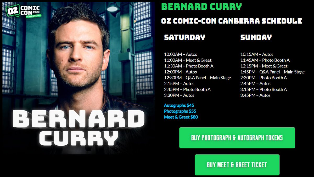 BernardCurryFa1's tweet photo. Wentworth fans! @bernardcurry will be joining Oz Comic-Con Canberra on 27-28Aug! Be sure to grab your photo or auto tokens which are now on sale! Limited tickets for an exclusive meet and greet with Bernie!!😊
https://t.co/T4JbzRsKof
#bernardcurry #jakestewart #wentworth https://t.co/7FPPvQdiDf