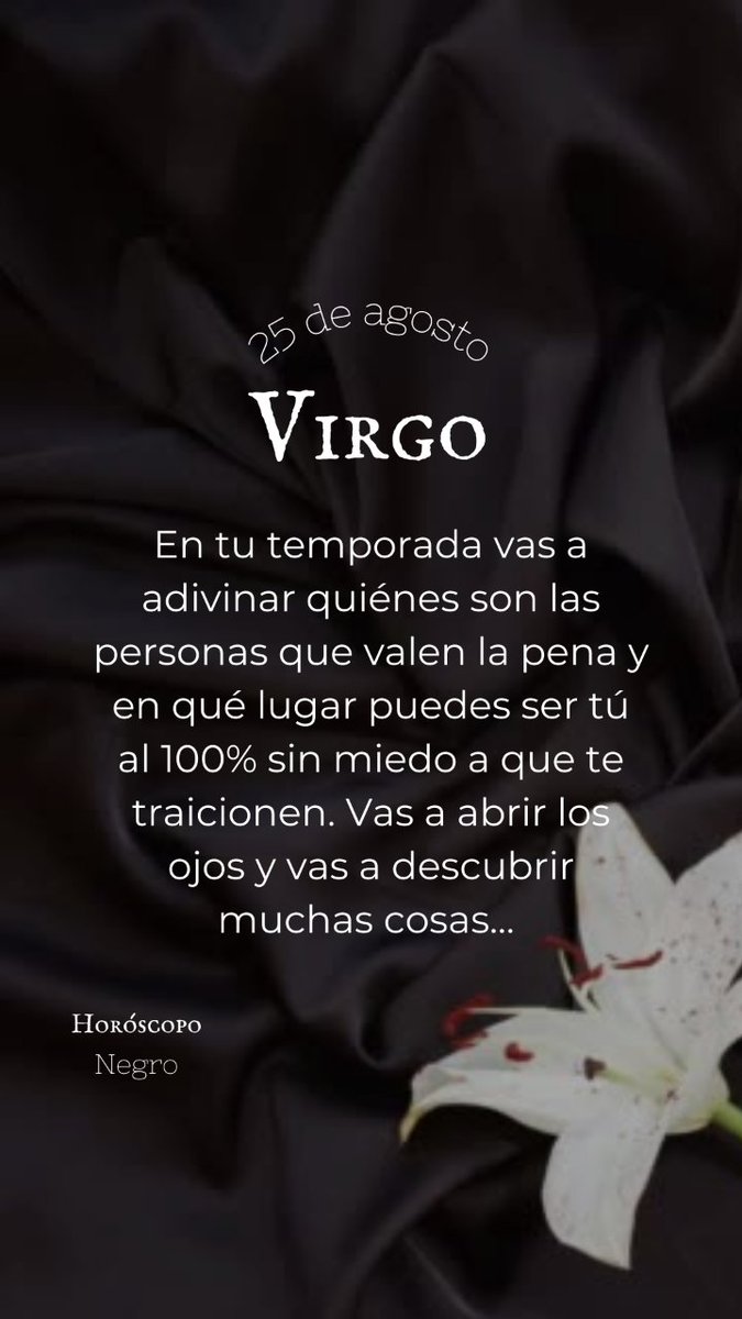 virgo_hn's tweet photo. El horóscopo diario del 25 de agosto para #Virgo ♍️🔮

#horoscoponegro #horoscopodiario https://t.co/qM2JFau5Cs