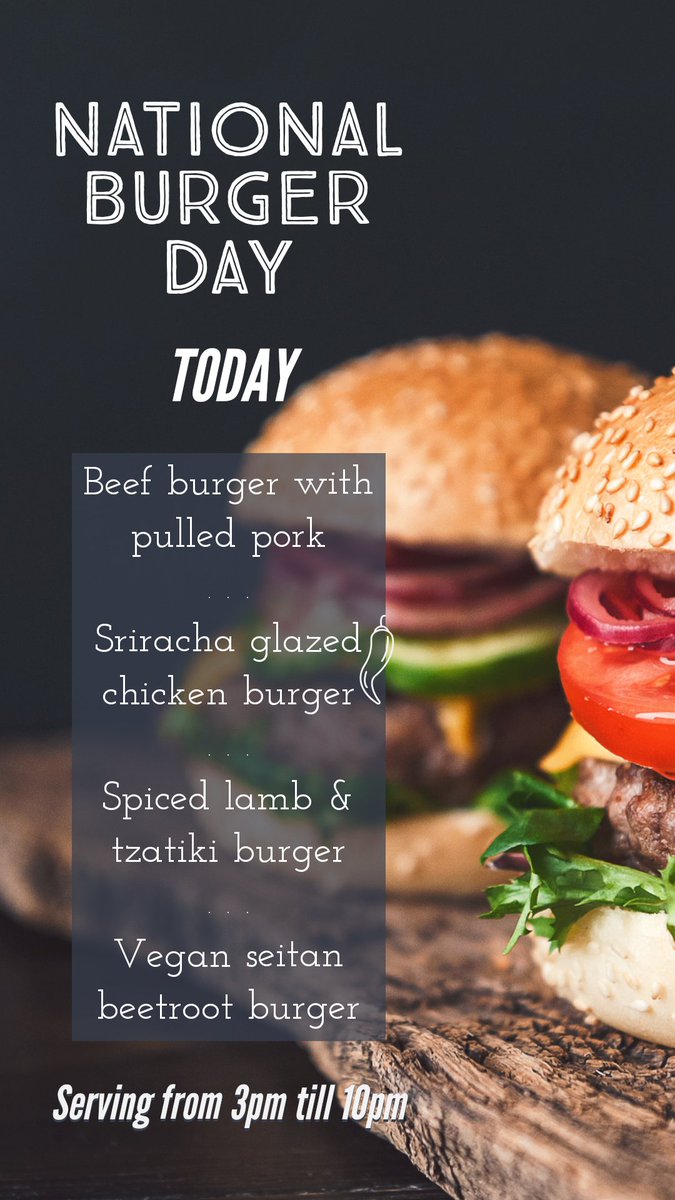 Dial Arch (@dialarch) on Twitter photo We're celebrating today... π
National Burger Day π» Check out our special Burger menu available from 3pm - 10pm TODAY ONLY!π
#BurgerDay #BurgerDay2022 #NationalBurgerDay #foodie <a href="/YoungsPubs/">Young's Pubs</a> We're celebrating today... π
National Burger Day π» Check out our special Burger menu available from 3pm - 10pm TODAY ONLY!π
#BurgerDay #BurgerDay2022 #NationalBurgerDay #foodie <a href="/YoungsPubs/">Young's Pubs</a>