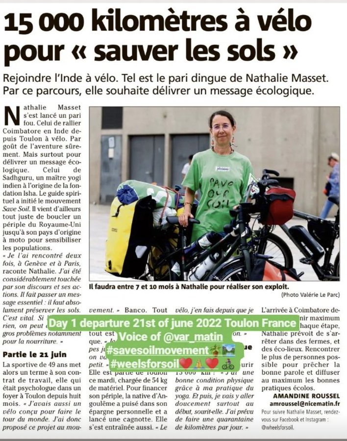 angelprashant's tweet photo. She will be reaching Belgrade, Serbia on Monday, Aug 29. It would be amazing to have Her Excellency's  support for the #SaveSoil mvmt and Nathalie's journey to raise awareness about this crucial camapign.
(2/2) https://t.co/qMN5LMmwD8