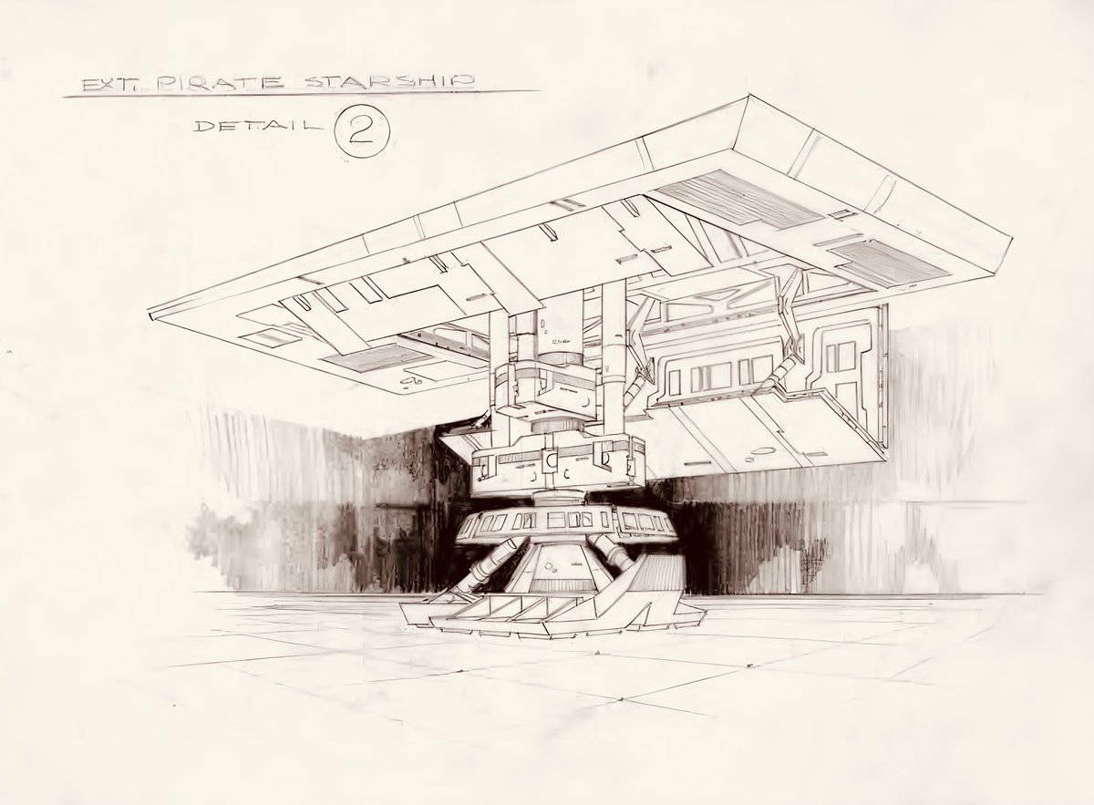 DesigningFilm's tweet photo. Art Director Harry Lange’s design drawings for the Millennium Falcon’s landing gear. So much consideration and thought to making the Star Wars universe have a sense of real engineering and believability. #StarWars #MillenniumFalcon #DesignDrawing https://t.co/ou3EnCzQLi