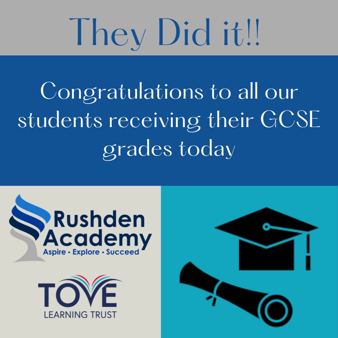 Well done year 11 we are so pleased that they are able to move upwards and onwards to their next destinations. Their sheer hard work and determination paid off, well done Team Rushden and thank you to parents, carers and staff for your continued support. #TeamRushden #GCSEResults