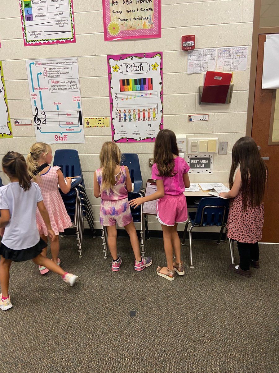 Magic is happening in Music at <a href="/HawCreekES/">Haw Creek Elementary</a> - check out these students learning about note names and rhythms this week! Thank you Mrs. Sneath! 🎶💙🐾 #huskypride