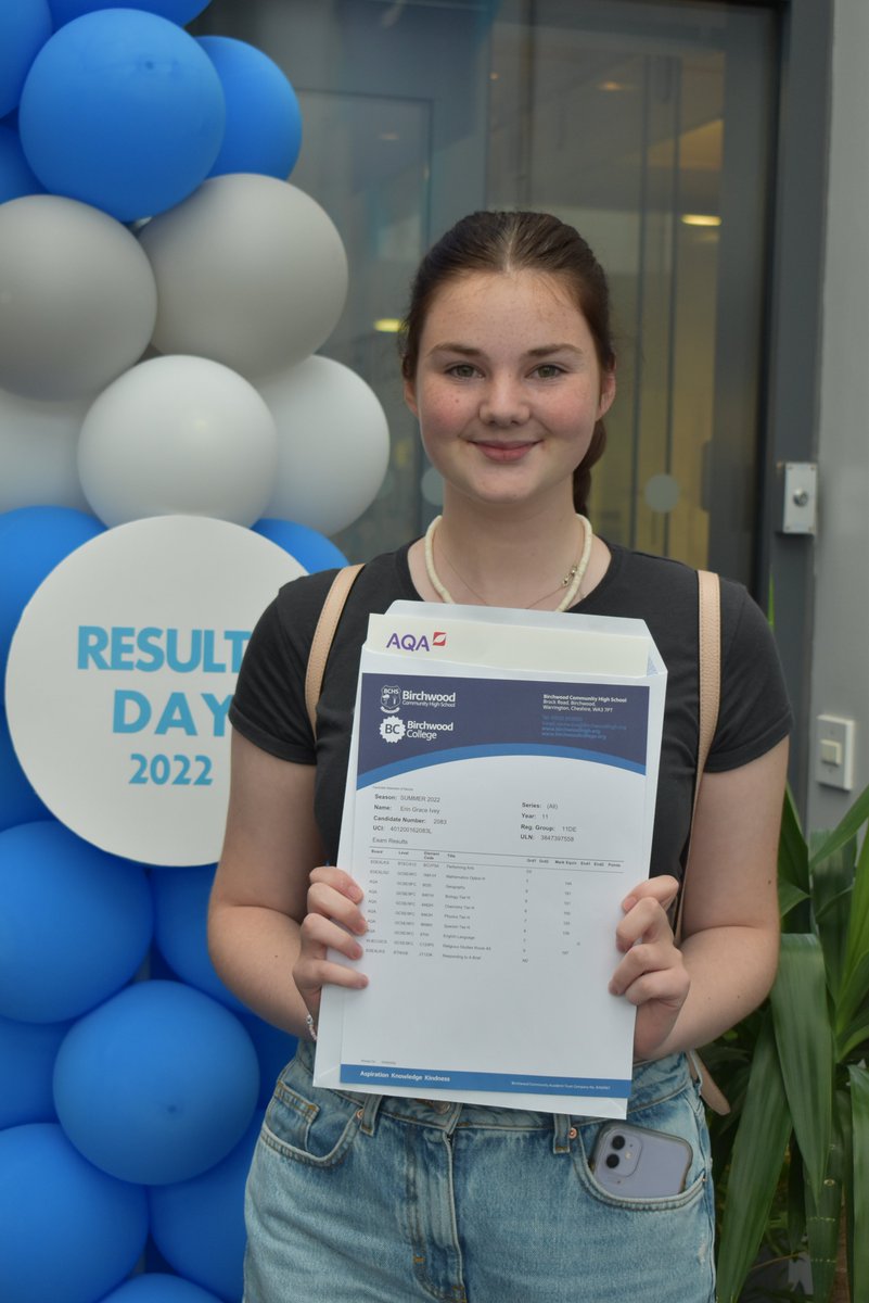 Erin Ivey at Birchwood Community High School is celebrating today after achieving some great results: one grade 9, one distinction, one grade 8, three grade 7s and three grade 6s.