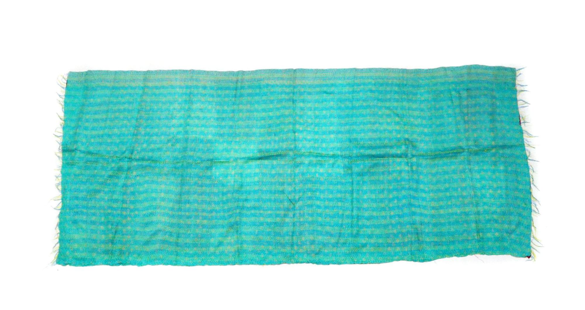 Handmade patchwork long Silk Kantha Scarf Head Wrap Stole Dupatta Stitched Embroidered Scarf Veil Boho KT72