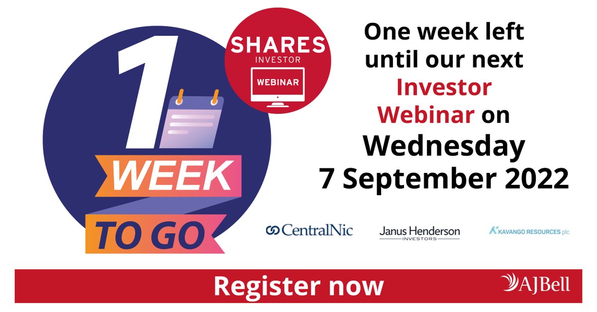 ajbell's tweet photo. There's only week one until our Investor Webinar next Wednesday.