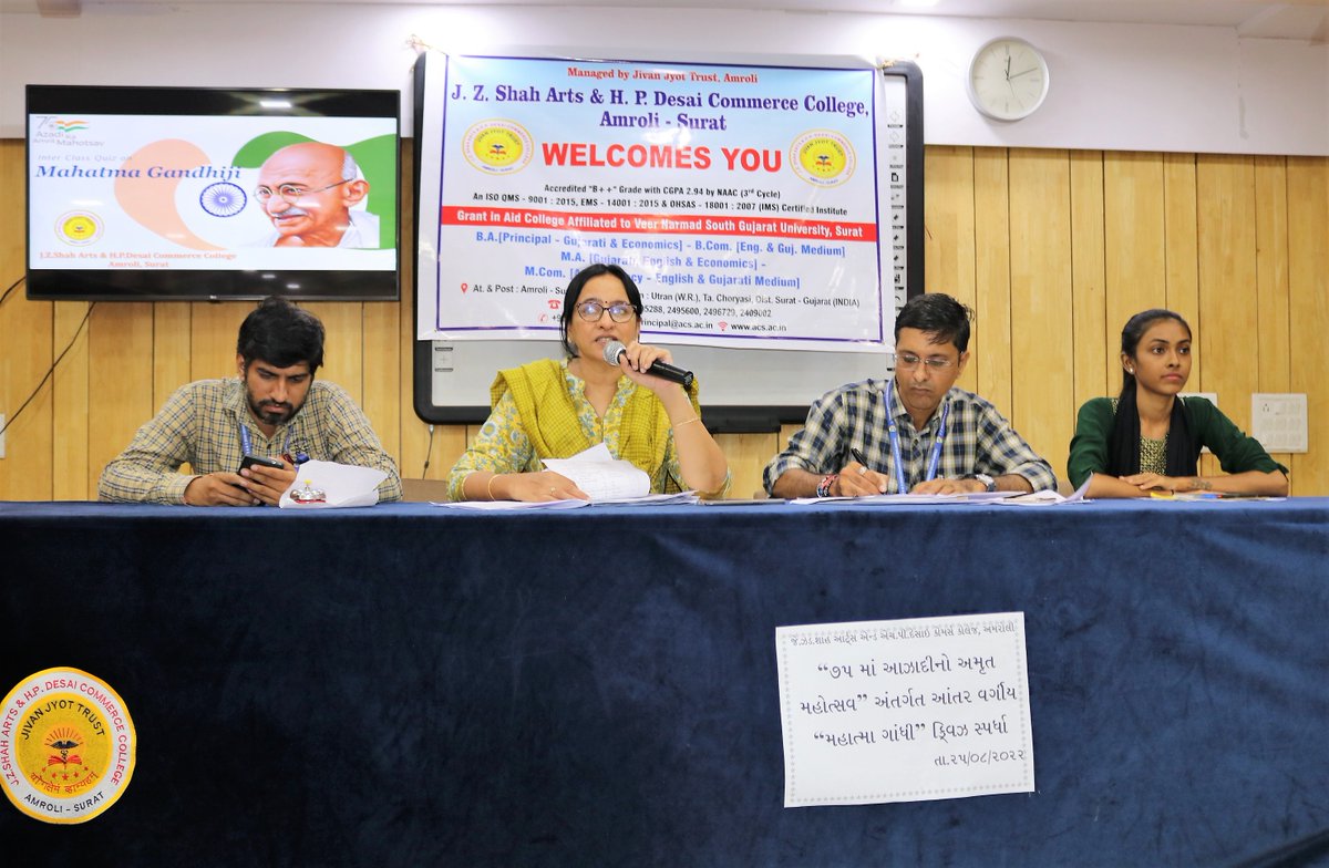 amroli10's tweet photo. Date : 25/08/2022, Thursday ; “Inter Class Mahatma Gandhi Quiz Competition”.
.
.
.
.
.
#amrolicollege #JZShah #HPDesai #MahatmaGandhi #QuizCompetition #InterClass #InterClassCompetition #InterClassMahatmaGandhiQuizCompetiton https://t.co/jRKuyuNsXS
