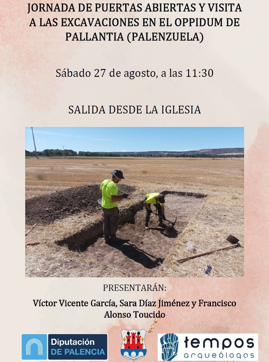 MuseoPalenzuela's tweet photo. Este sábado tenemos la oportunidad de conocer las excavaciones que se realizan en #Palenzuela de la mano de l@s propi@s arqueólog@s. La cita es a las 11:30 en la puerta de la iglesia, desde donde se irá andando hasta el lugar. #Cerrato #CerratoPalentino #Palencia #CastillayLeón https://t.co/nNWfkVQAsM
