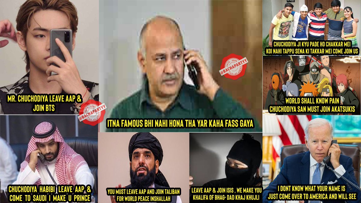 BachaPartyy's tweet photo. Sharam karo Chichodiya Ji 

#sisodia 
#ManishSisodia 
#AAPKePaap 
#AAPkaChorMachayeShor https://t.co/n2NUtVisBT