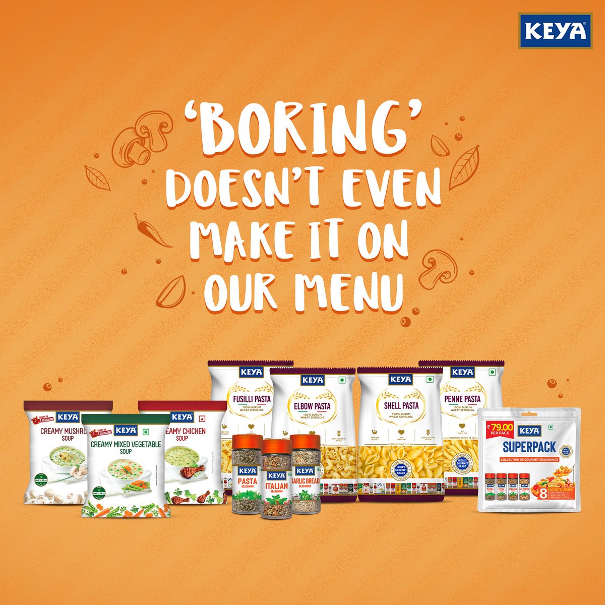 KeyaFoods's tweet photo. Keya making your food plans exciting all day, every day! 😉

#KeyaFoods #KeyaFoodsPasta #KeyaSoups #farfalle #spaghetti #GourmetSoups #keyaherbs #keyaseasonings #italianfood #italianrange #herbs #seasonings #cooking #deliciousfood #CookingHacks #KeyaWhitePasta https://t.co/ToTvLtzm4a