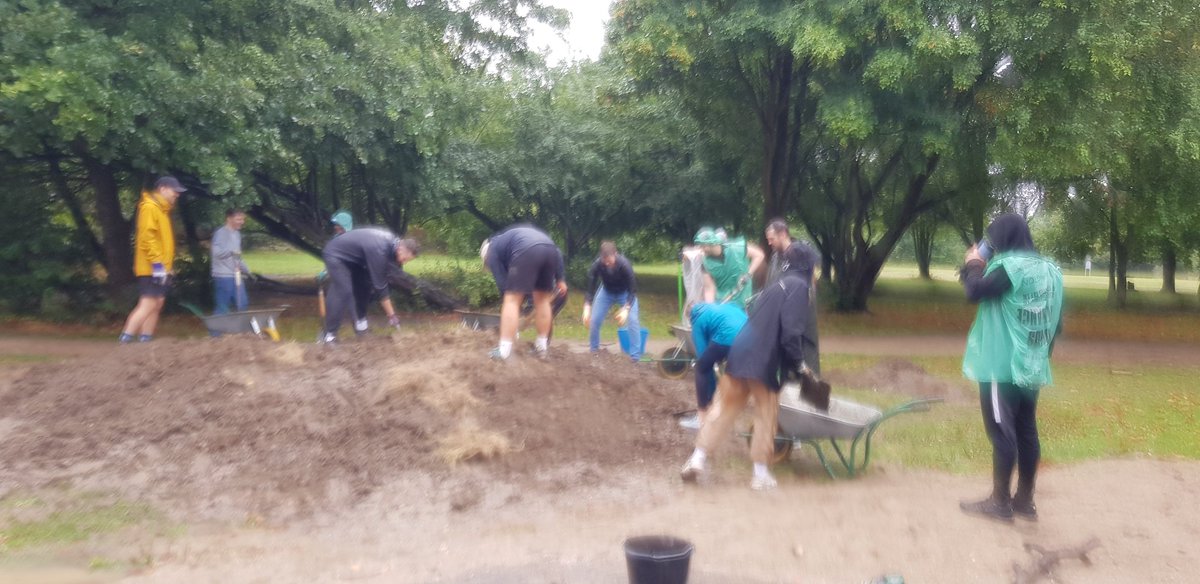 The rain did not defeat our volunteer team today! Morning of solid work and good spirits are bringing us closer to building the Loch Ness Monster bike ramp at Caledonian Park.

<a href="/TheBIGAlliance/">The BIG Alliance</a> <a href="/IncubetaGlobal/">Incubeta</a>
