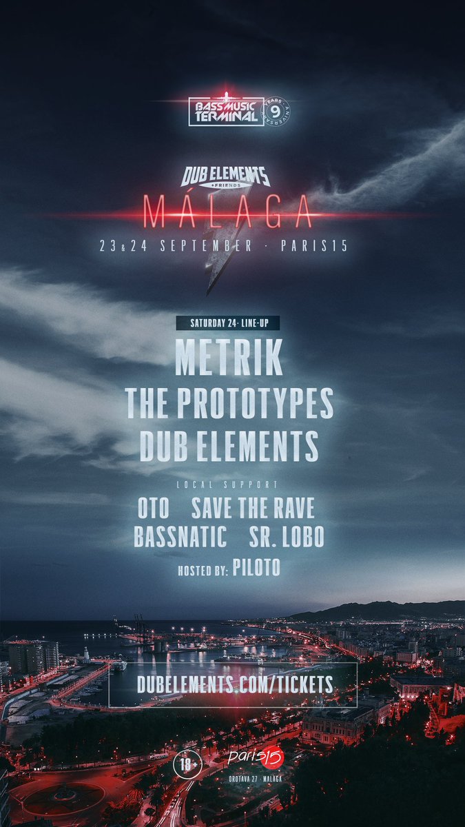 Paris15Malaga's tweet photo. 🔺 Los días 23 & 24 de Septiembre, @BassMusicT presenta una cita doble encabezada por @DubElements
Os dejamos con la distribución de días.
🎟️ Entradas disponibles en @MonsterTicketES
#paris15malaga #bassmusicterminal #dubelements #drumnbass #malaga https://t.co/8JQyufRzmP