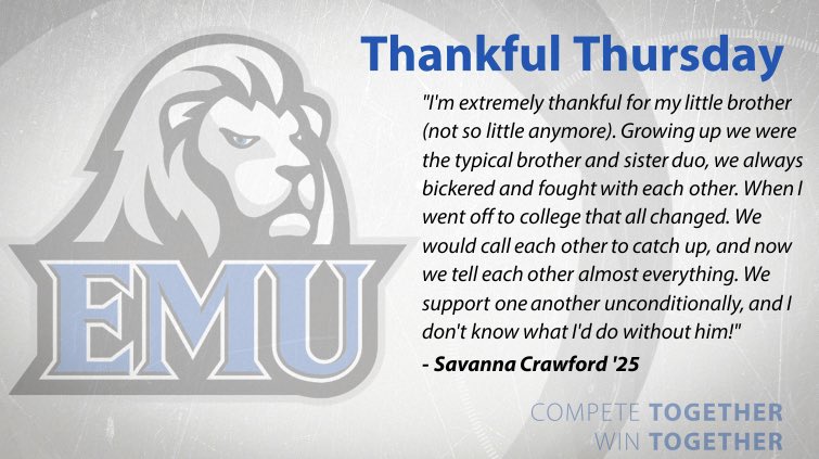 emu_wbb's tweet photo. Happy Thanful Thursday! #competewithfire #competetogether #attitudeofgratitude https://t.co/XqoCHwlK0H