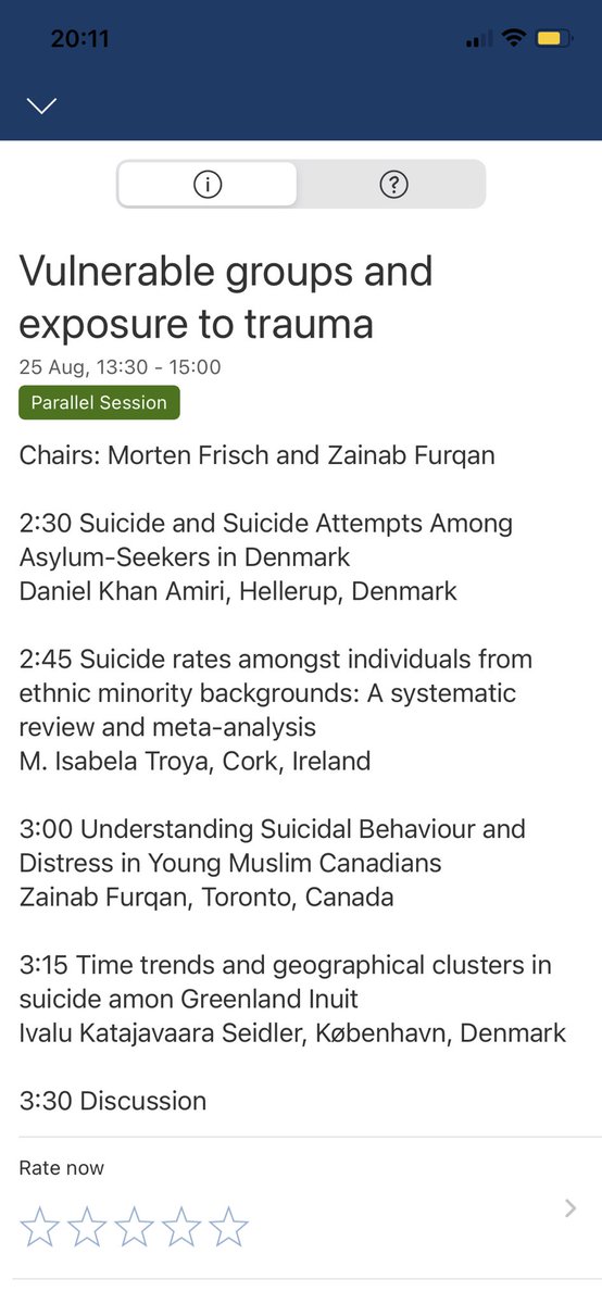 Looking forward to presenting our #systematicreview on #suicide rates in individuals from #ethnicminority backgrounds today at #ESSSB19 2:45 pm (Room 6 Holst)