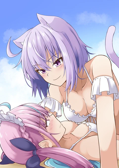 あくおかサマー2022水着でイチャイチャ(✿' ꒳ ` )#絵かゆ #あくあーと #あくおか 