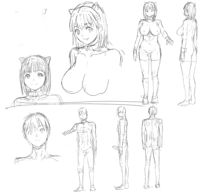 今原稿中のヒロインと主人公の初期設定を公開します✨
原稿もペン入れ終盤まできました…! 