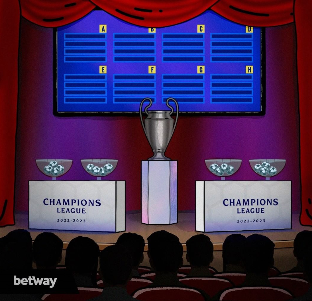 Betway_za's tweet photo. The curtain goes up on the best club competition in the world!

⚽️Today we will know the composition of the #UCL 2022-23 groups

Which opponents do you want for your team? 🤔 https://t.co/IuytCy4DKK