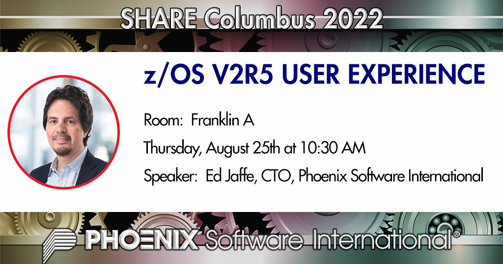 Be sure to catch @SoulEddieJ presenting his experience with z/OS V2R5 today at 10:30 AM. #PhoenixatSHARE #IBMz #Mainframe