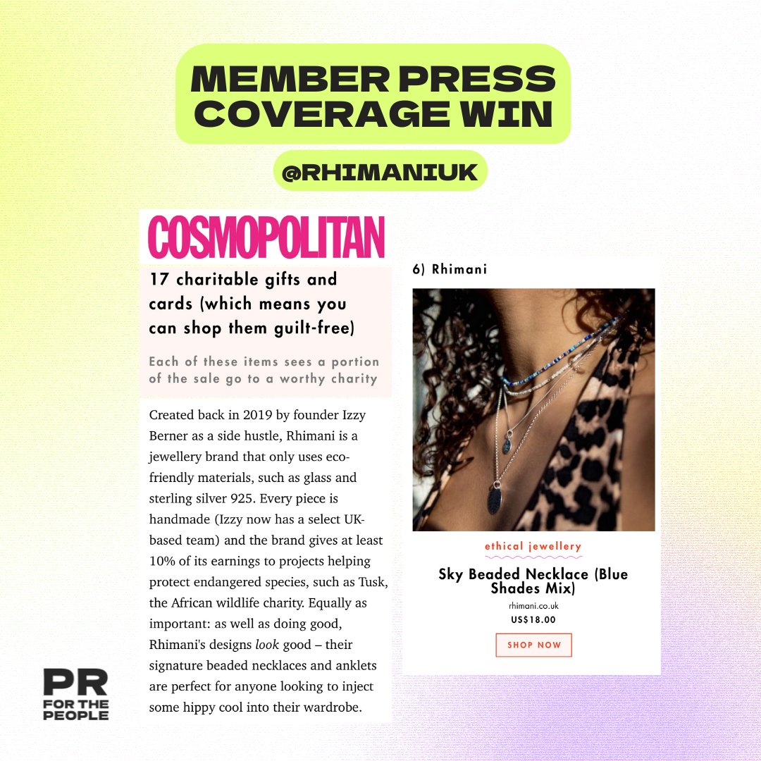 PR_forthePeople's tweet image. One of our incredible members smashing their DIY PR by bagging a feature in @CosmopolitanUK

Seeing our members secure amazing press like this is the best feeling in the world 🌎

Find out more about our affordable DIY PR membership through the link in bio💫 #journorequest #diypr