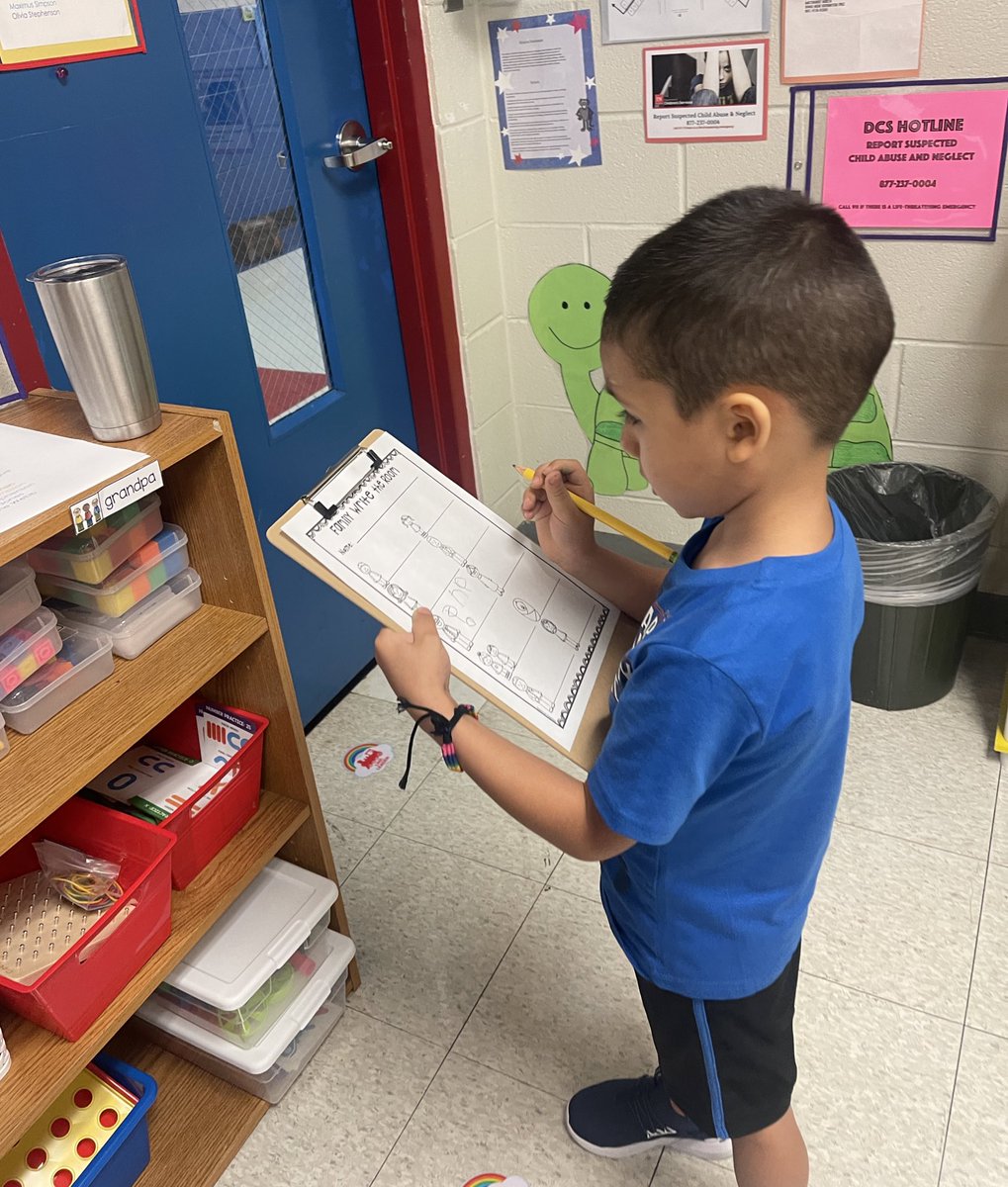 PreK writing center at work… write the room with family words! 😍 <a href="/BESBartlett/">BESBartlett</a> #BESties #simplytheBESt