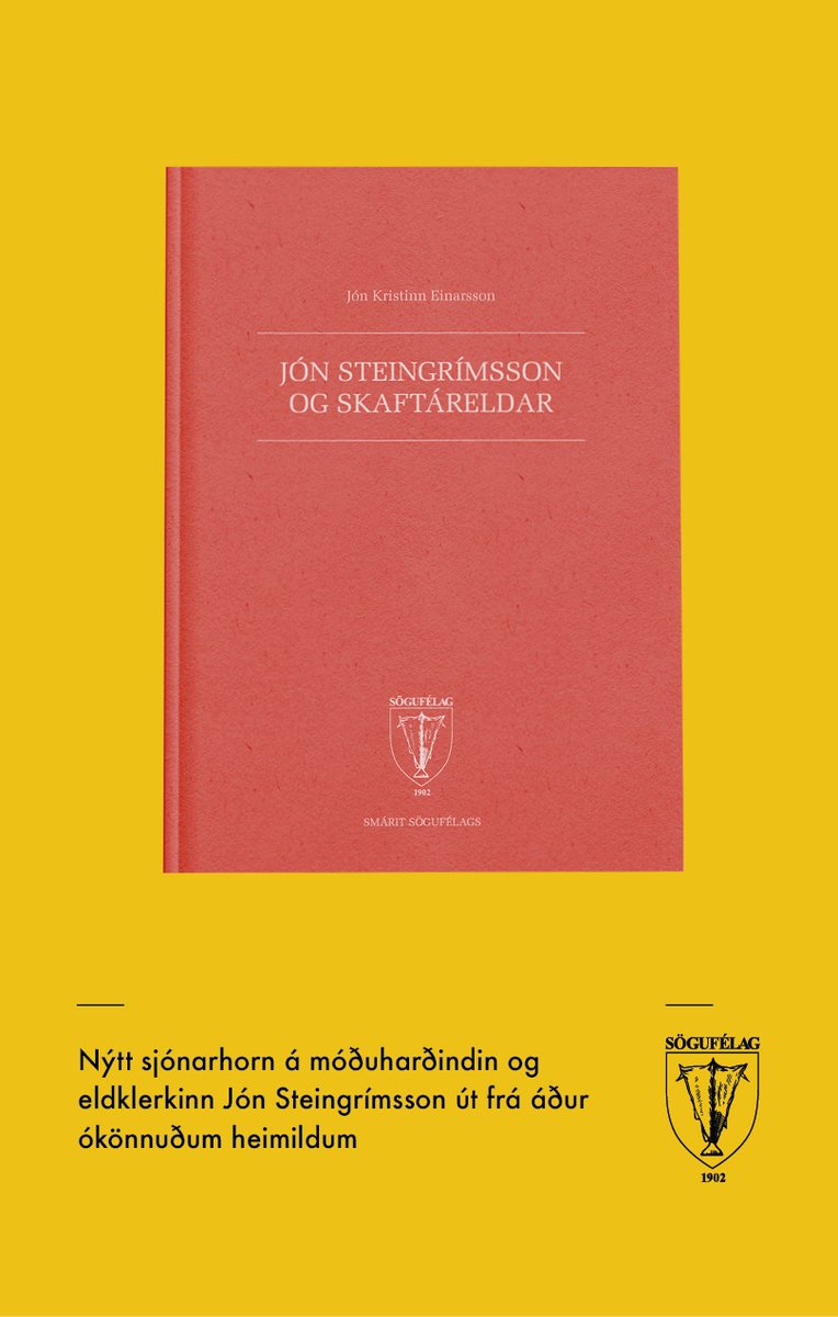 sogufelag's tweet photo. Ný bók: Jón Steingrímsson og Skaftáreldar eftir Jón Kristinn Einarsson

Minnum á útgáfupartí kl. 8 í Gunnarshúsi við Dyngjuveg 8, 104 Reykjavík 🍾 https://t.co/BrguhhiE0S