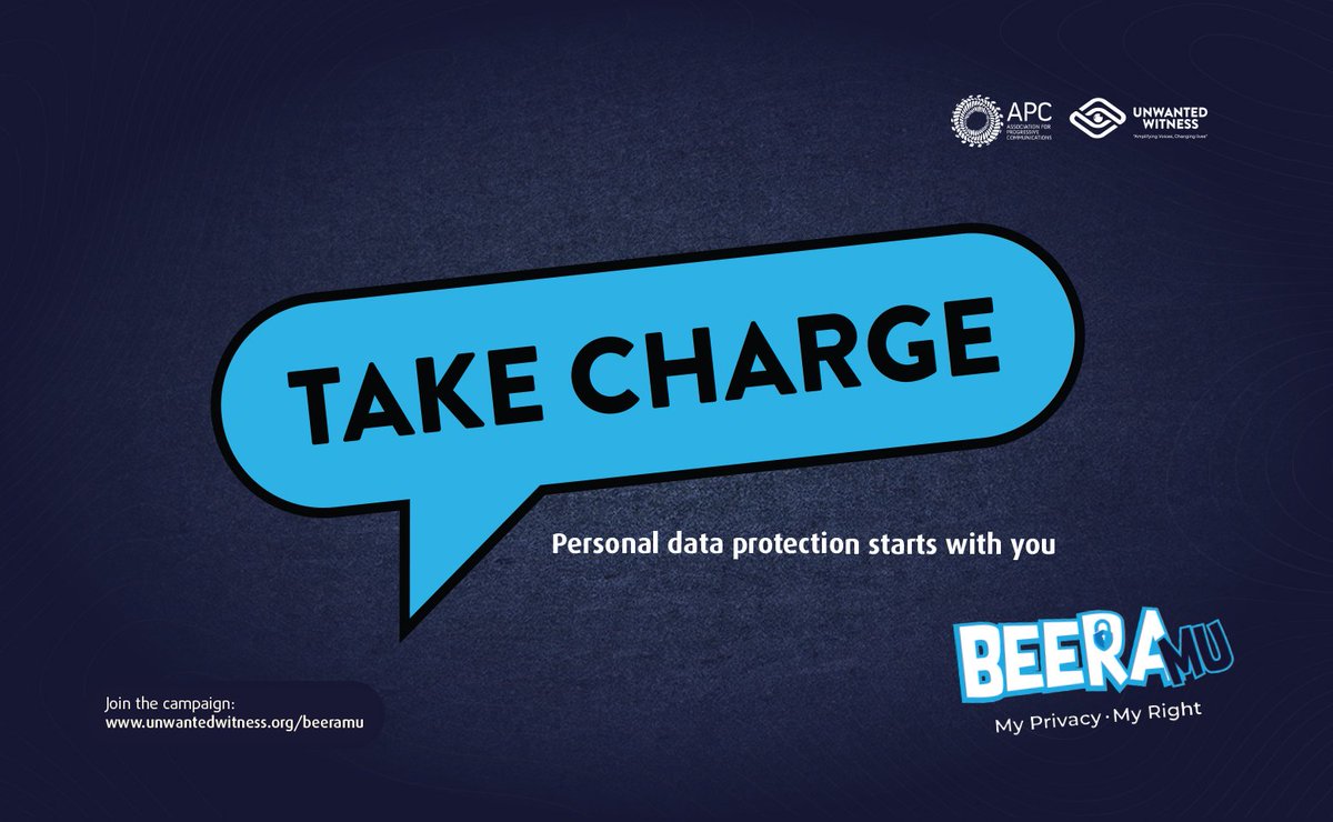 UnwantedWitness's tweet photo. Take charge! Personal #DataProtection starts with you! 🫵🏾
Be part of the #Beeramu campaign: https://t.co/i4oEDXPKvy
#Beeramu #MyPrivacy #MyRight https://t.co/qbHdVt3d3W