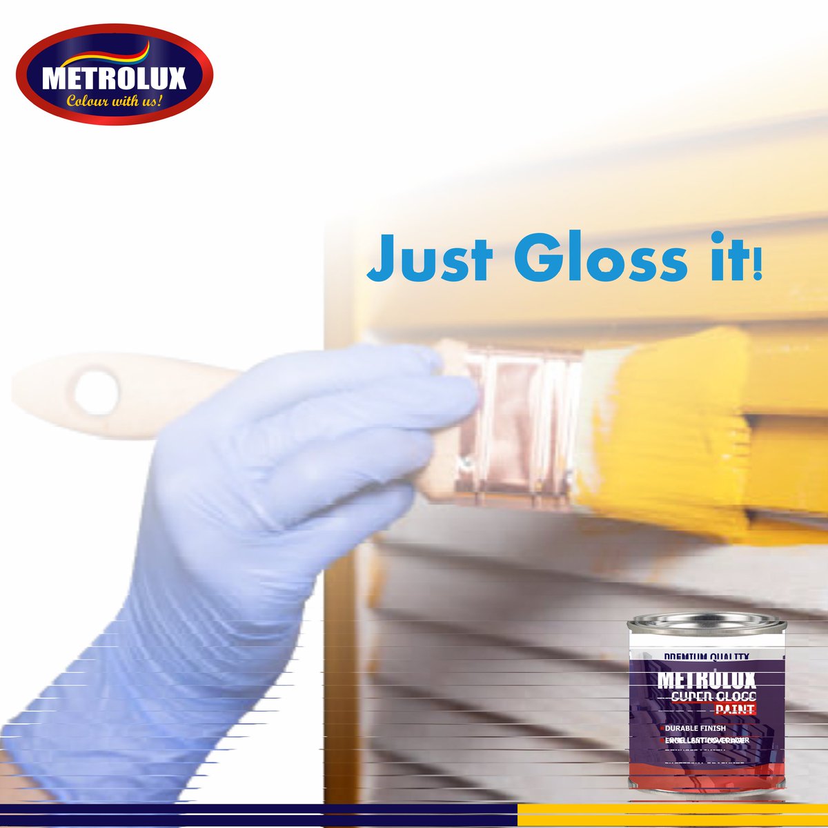 Metroluxpaint's tweet photo. The choice of a paint finish can make everything look completely different. A gloss finish is very reflective of light and brightens up your space.

 Whether on the entire wall or an accent piece, a high gloss paint is the way to go.

#Colourwithus 
#Unbeatablepaintproducts https://t.co/F0Pm79u8OG