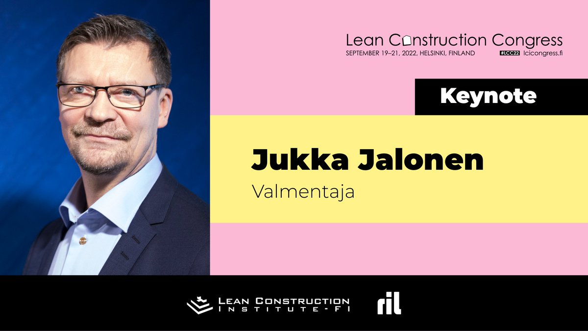 RILInsinoorit's tweet photo. #Lean #Construction #Congress ohjelma on nyt valmis! Yksi keynote puhujistamme on mestarivalmentaja Jukka Jalonen. Katso ohjelma https://t.co/0VFxqxgqwh ja tule mukaan osallistujaksi tai vaikka kumppaniksi!
#LCC22 järjestävät yhteistyössä @LCIFinland ja @RILInsinoorit https://t.co/WxSaESt02Z