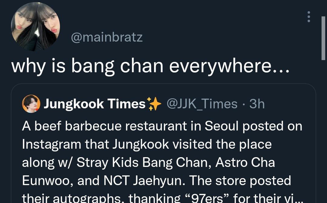 wolfjeongfiles's tweet photo. Honestly Bang Chan is the only idol I know who'd get jumped for having friends. https://t.co/e797D3vY8e