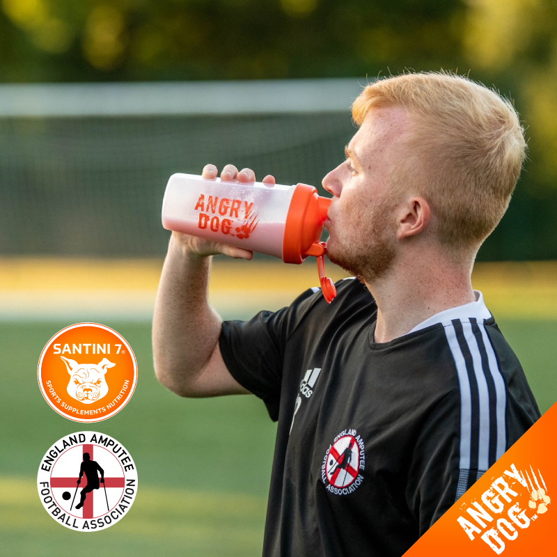 HngryProtein's tweet photo. #BreakingNews 

@amputeefootball fuelled by @santini7sports

We're delighted to announce a partnership deal with the England Amputee Football Association (EAFA)

Our Angry Dog™ #WheyProtein will be fuelling their #WorldCup22 campaign in October
@England #Football #England #Lions https://t.co/9IUKT3IeR4